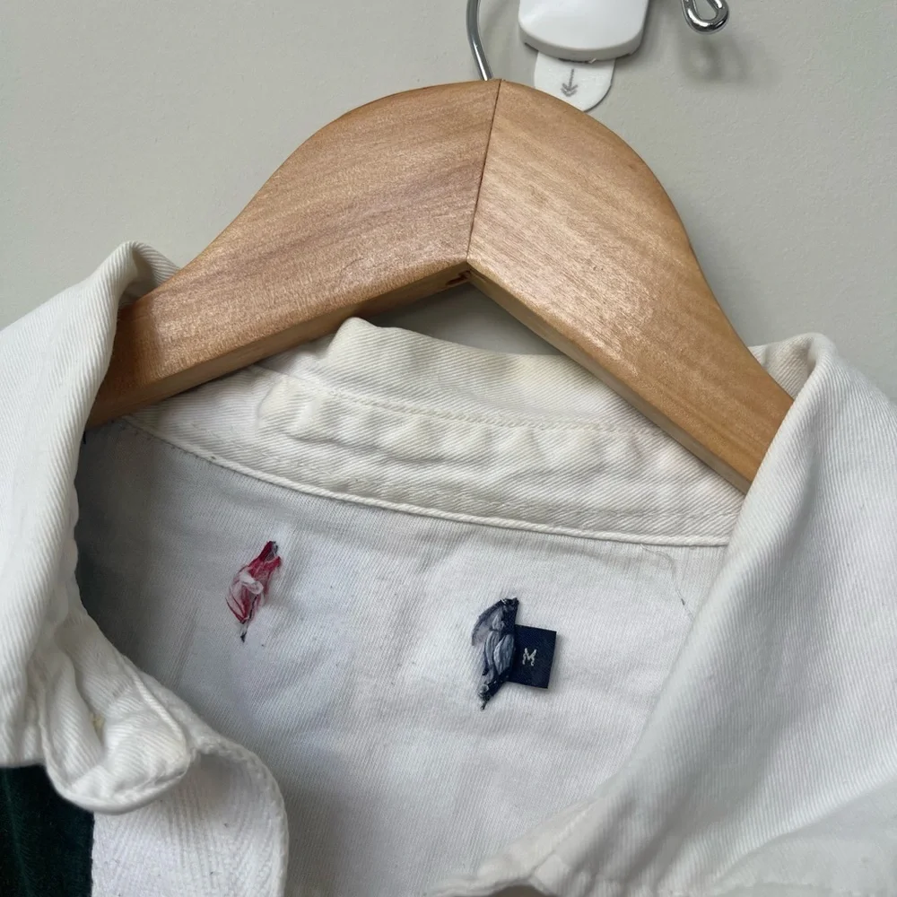 Chaps x Ralph Lauren | Long Sleeve Rugby Polo Blue Green Yellow Preppy